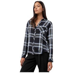 RAILS Hunter Plaid Button Down Shirt in Admiral Blue